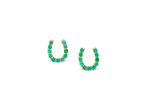 Emerald Horseshoe Earrings