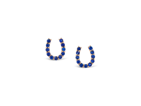 Sapphire Horseshoe Earrings