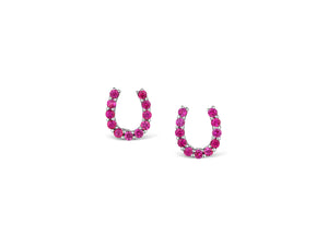 Ruby Horseshoe Earrings
