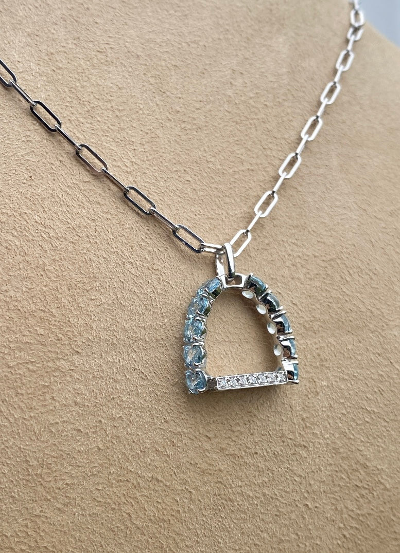 “Stirr It Up” Diamond and Blue Topaz Pendant