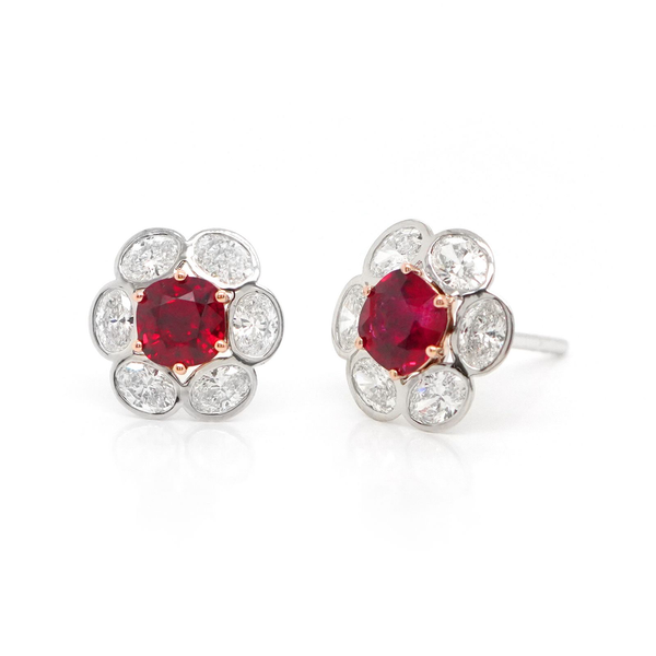 Ruby and Diamonds Earrings