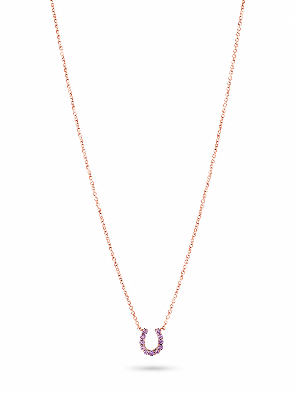 Mini Amethyst Horseshoe Necklace