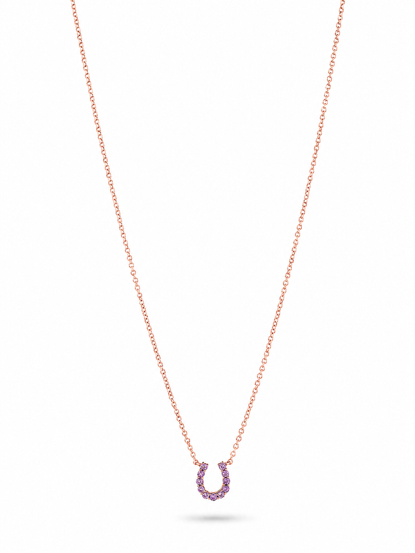 Mini Amethyst Horseshoe Necklace