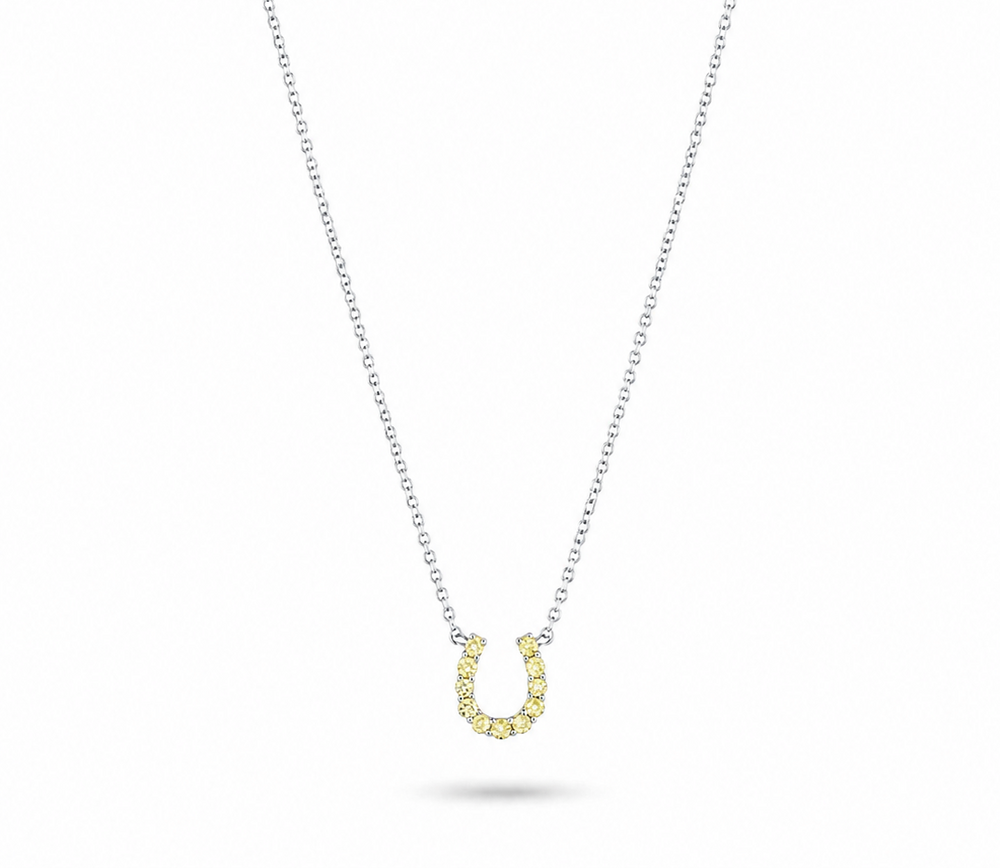 Mini Yellow Sapphire Horseshoe Necklace
