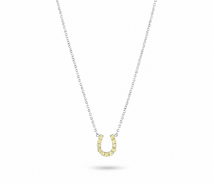 Mini Yellow Sapphire Horseshoe Necklace