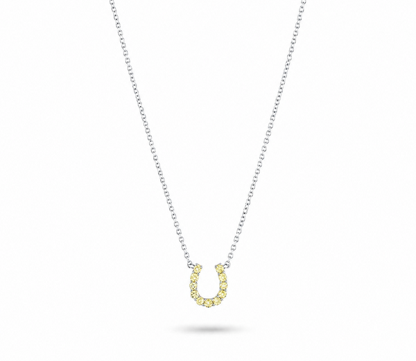 Mini Yellow Sapphire Horseshoe Necklace