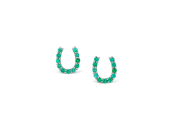 Emerald Horseshoe Earrings