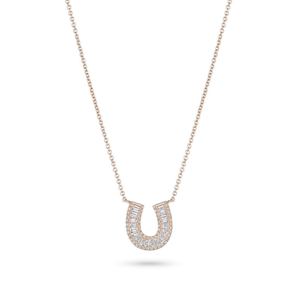 Baguette Diamond Horseshoe Necklace