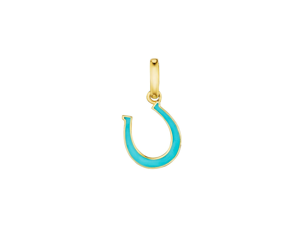 Blue Enamel Horseshoe Charm