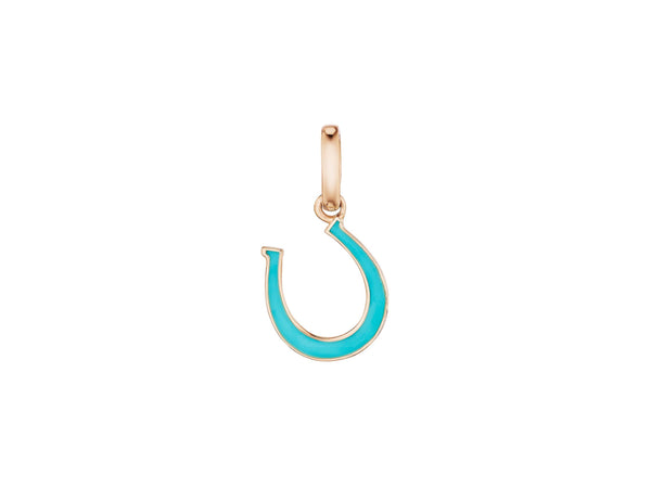 Blue Enamel Horseshoe Charm