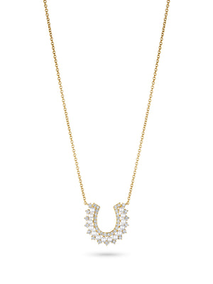 Pearl and Diamond Horseshoe Necklace