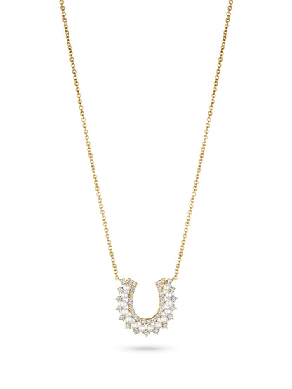 Pearl and Diamond Horseshoe Necklace