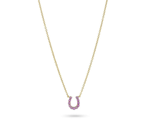 Mini Amethyst Horseshoe Necklace