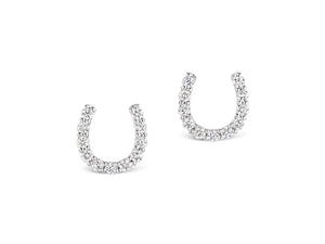 Large Lucky Horseshoe Diamond Earring