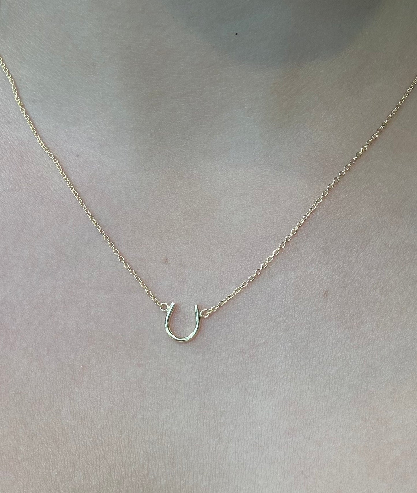 Plain Mini Horseshoe Sterling Silver Necklace