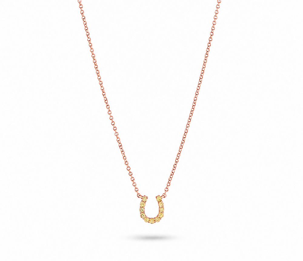 Mini Yellow Sapphire Horseshoe Necklace