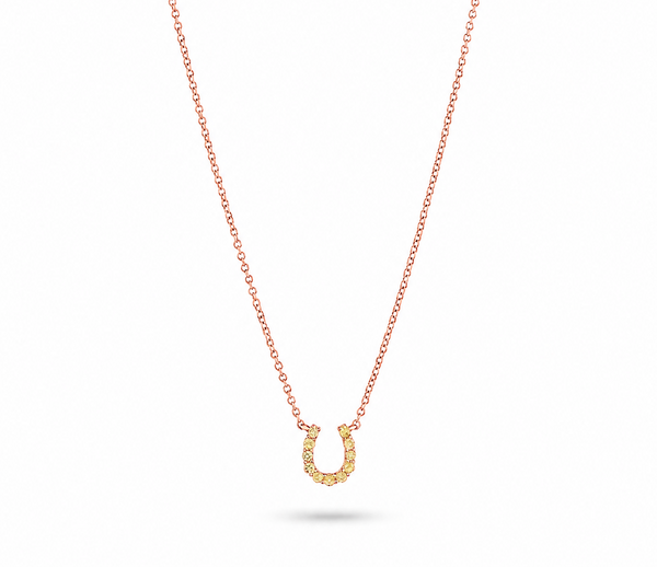 Mini Yellow Sapphire Horseshoe Necklace