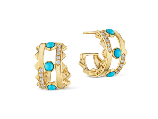 Dakota Diamond and Turquoise Earrings