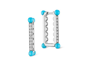 Dallas Diamond and Turquoise Earrings