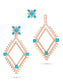 2 in 1 Cowgirl Chandelier Diamond and Turquoise Earrings