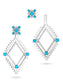 2 in 1 Cowgirl Chandelier Diamond and Turquoise Earrings