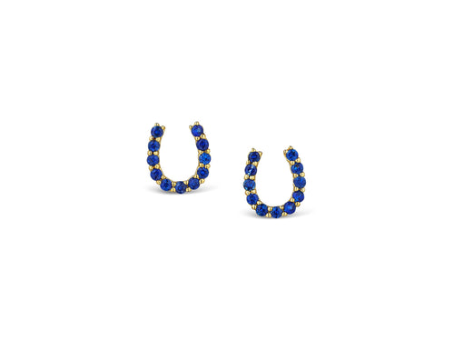 Sapphire Horseshoe Earrings