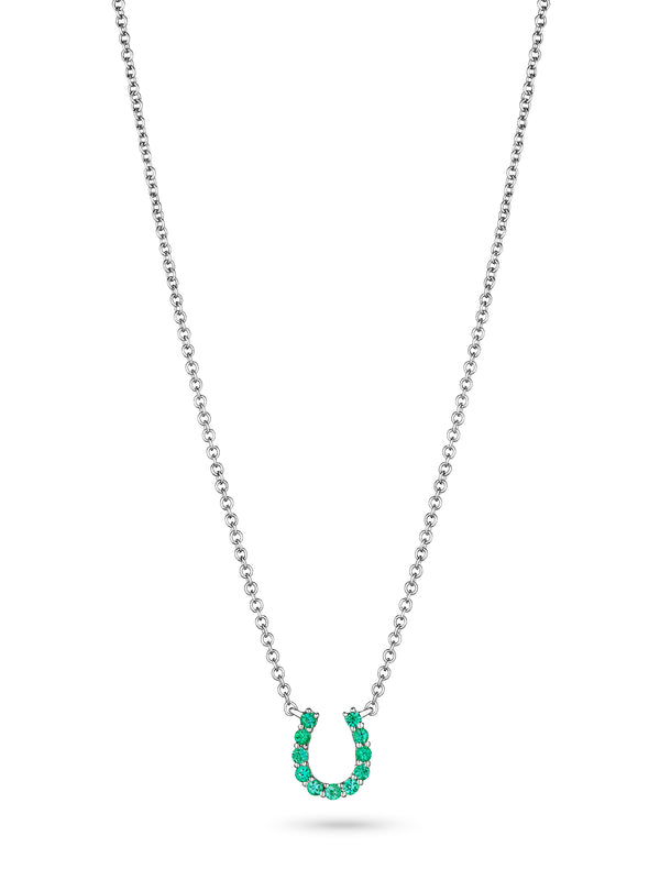 Mini Emerald Horseshoe Necklace