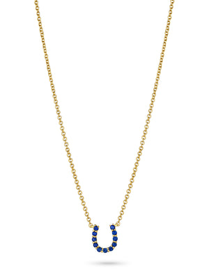 Mini Sapphire Horseshoe Necklace