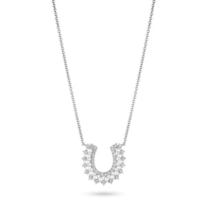 Pearl and Diamond Horseshoe Necklace- Press Sample
