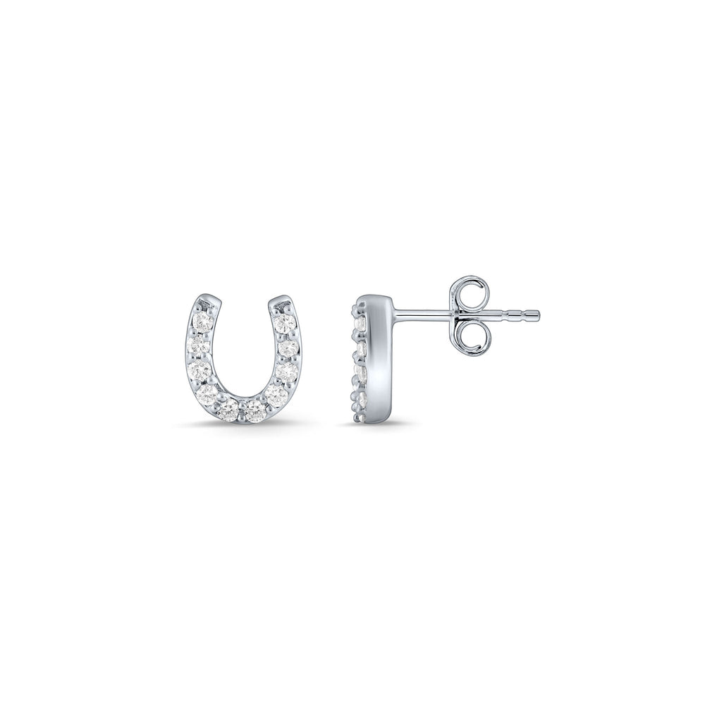 Mini Lucky Diamond Horseshoe Studs