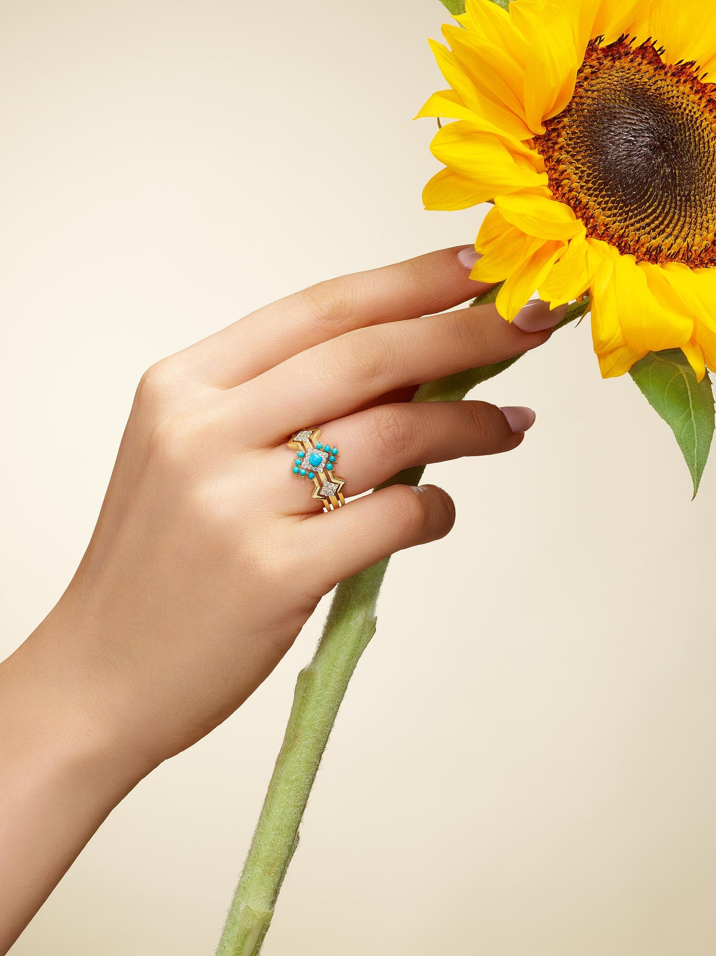 Denali Center Stackable Turquoise Ring