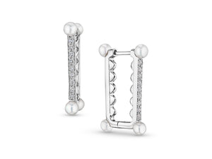 Dallas Diamond and Pearl Earrings