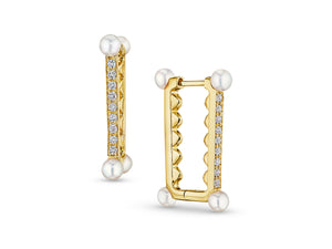 Dallas Diamond and Pearl Earrings