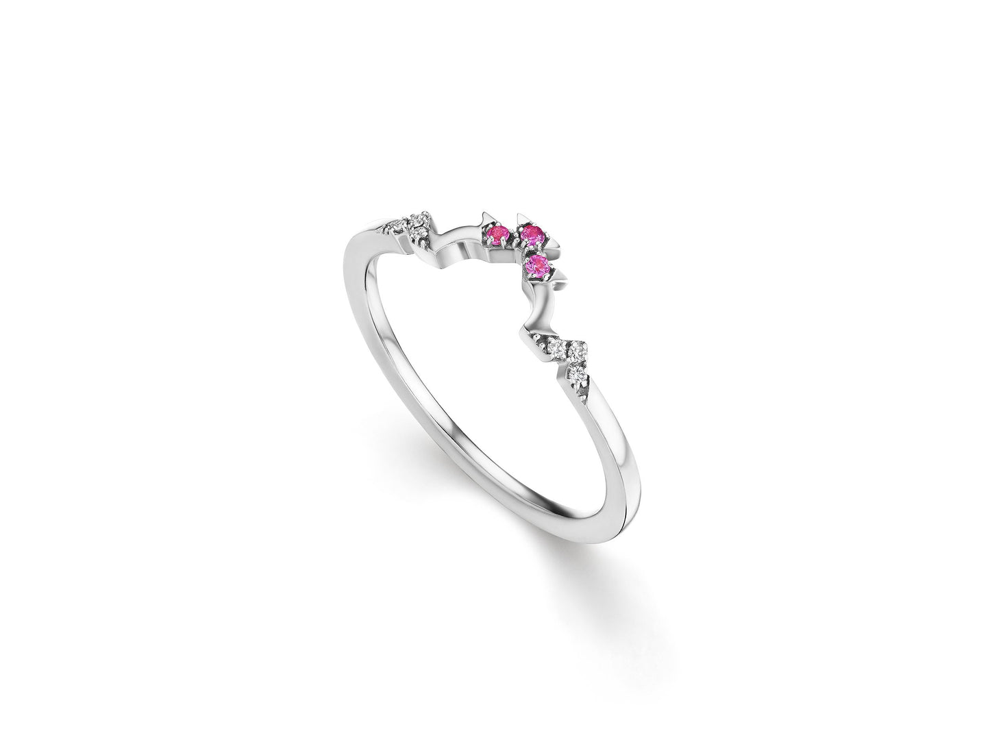 Vail Stackable Diamond and Pink Sapphire