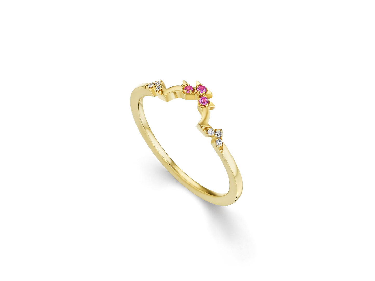 Vail Stackable Diamond and Pink Sapphire