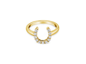 Large Lucky Horseshoe Diamond Ring