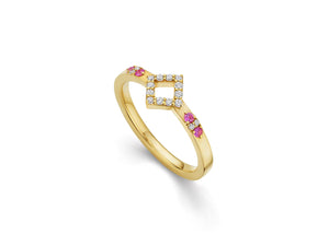 Whitney Center Stackable Ring Diamond and Pink Sapphire Ring