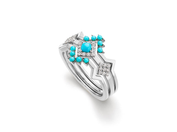 Denali Center Stackable Turquoise Ring