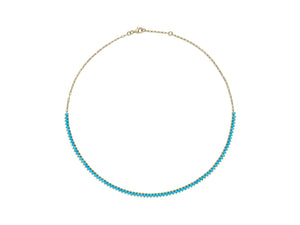 Turquoise Line Necklace Halfway Paper Link