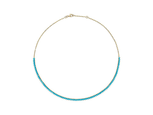 Turquoise Line Necklace Halfway Paper Link