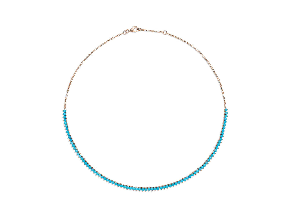 Turquoise Line Necklace Halfway Paper Link
