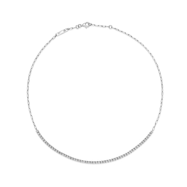 Diamond Line Necklace Halfway Paper Link