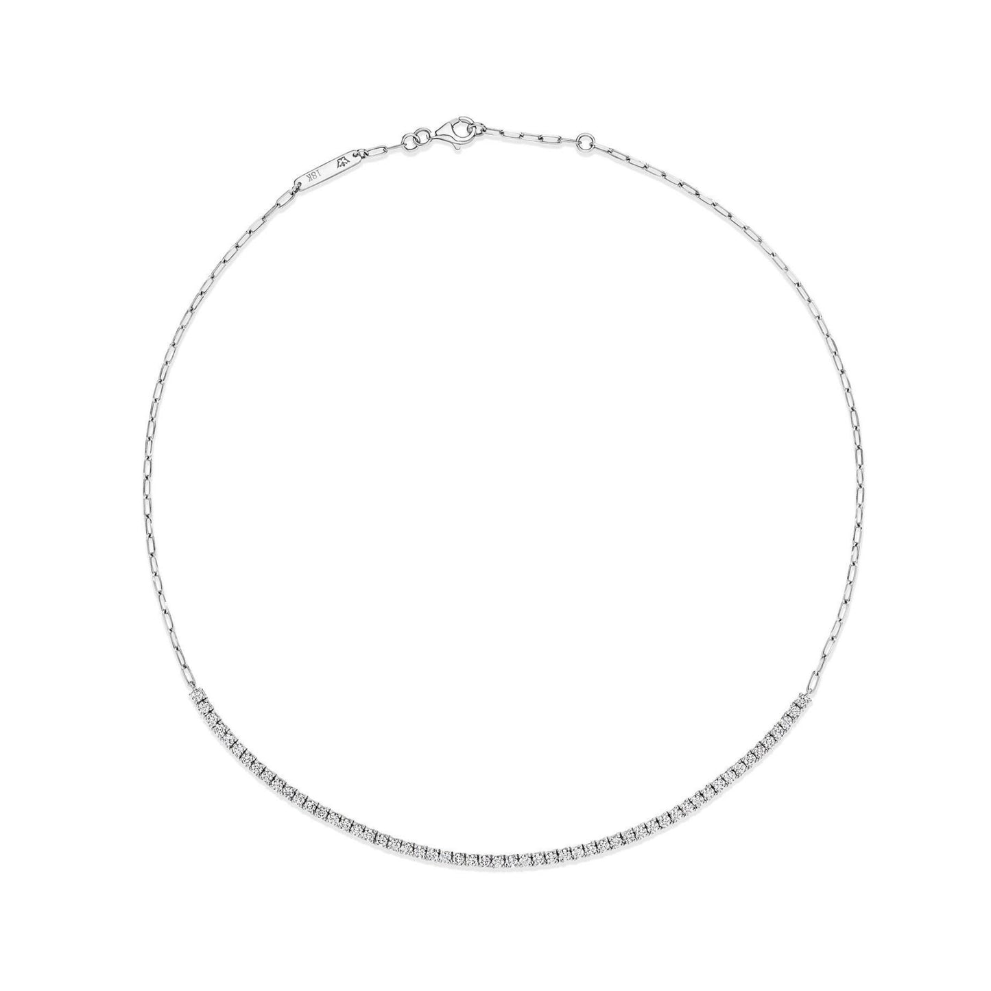 Diamond Line Necklace Halfway Paper Link