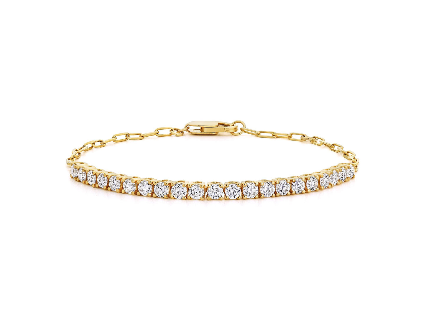 Diamond Line Bracelet Halfway Paper Link