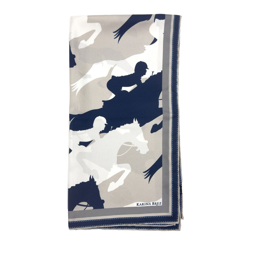 Small Scarf - Grey/Blue Color