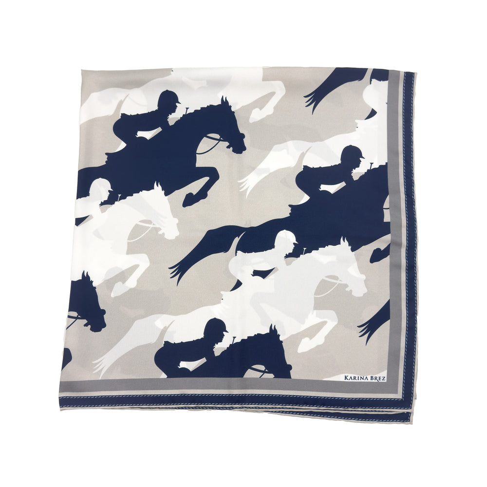 Small Scarf - Grey/Blue Color