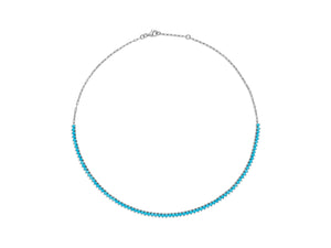 Turquoise Line Necklace Halfway Paper Link