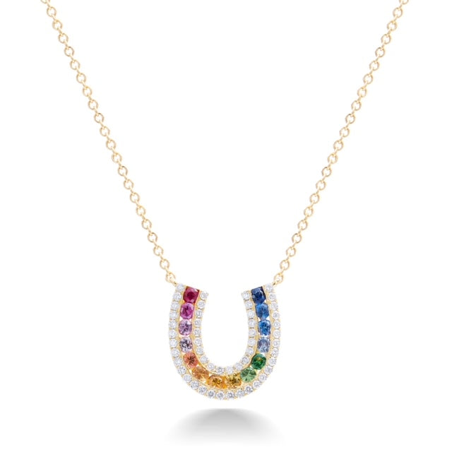 Unicorn Horseshoe Necklace - Yellow Gold