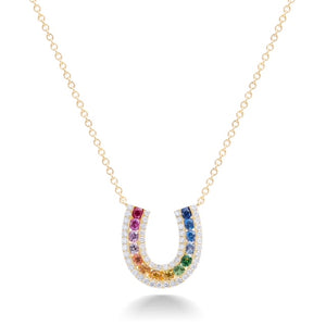 Unicorn Horseshoe Necklace - Yellow Gold