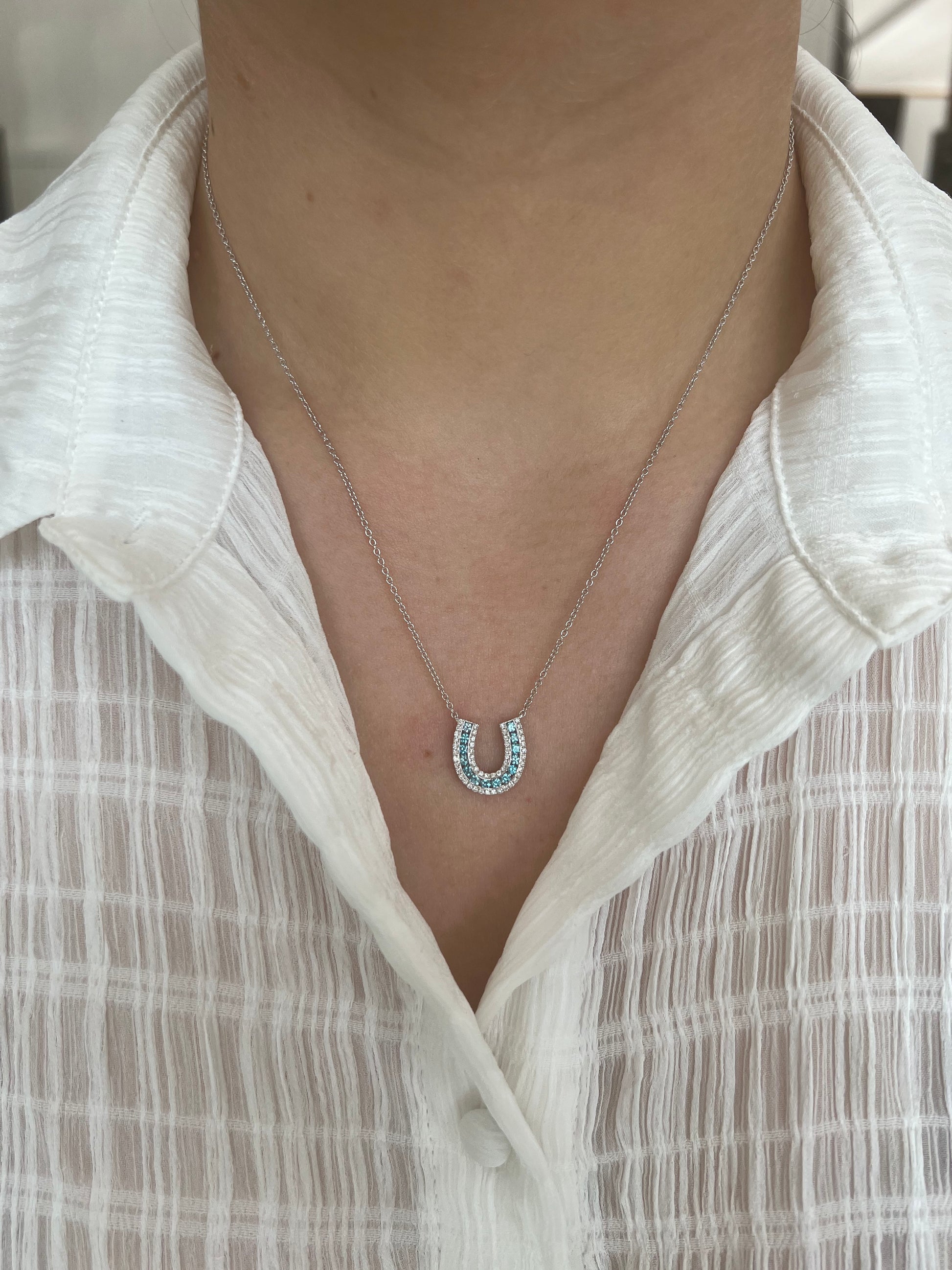 Tiffany & Co. Diamond Horseshoe Necklace in 18K White Gold (0.06 CTW) –  myGemma| Item #099873
